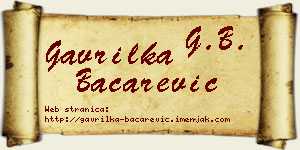 Gavrilka Bačarević vizit kartica